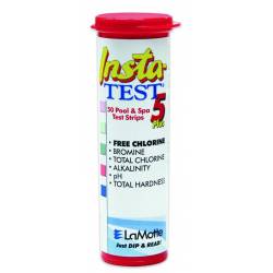 Bandelettes Piscine Chlore libre et total pH TAC TH Insta-test 5 par 50